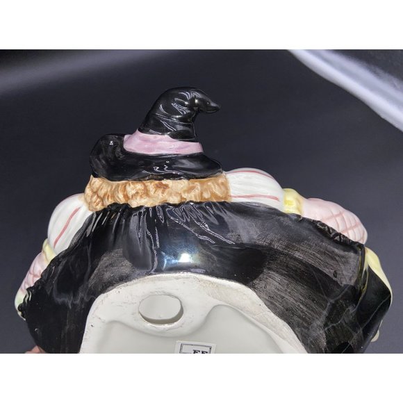 Fitz and Floyd Halloween Witch Candy Dish Vintage Glazed Ceramic 1992 - Picture 8 of 12